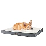 CAROMIO Hundebett Mittelgroße Hunde, Waschbar Orthopädisches Hundekissen Flauschig Dicke Eierförmig Schaum Hundematte, Grau, 91x69x8cm