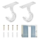 2 Stück Vorhangstangen Halterungen für 20-28 mm Durchmesser, Robuste Aluminiumlegierung Gardinenstangen Halterung, Verstellbare Gardinenstange Deckenmontage Mit Schrauben