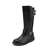 DREAM PAIRS Mädchen Kniehohe modische Reitstiefel Herbststiefel Boots,Size 32,Schwarz,LUCKID-03