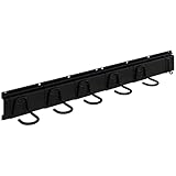 SPORTNOW Wandhalterung für Fahrräder, Fahrradträger Wandhalterung für 5 Fahrräder und 3 Helme, verstellbare Aufbewahrungshaken, Fahrradträger, 121,5 x 10 cm, Schwarz