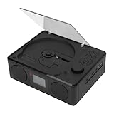 Cuifati Tragbarer CD-Player mit Bluetooth, Wiederaufladbarer CD-Player für Zuhause mit Lautsprecher und Timer, LCD-Display, Retro-, Unterstützt USB-Speicherkarte MP3