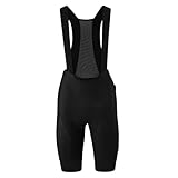 Gonso SQlab GO Bib W, Kurze Damen Träger-Radhose, Tights mit ergonomischem SQlab Sitzpolster, Innovative Schnittführung ohne Seitennaht, Enganliegende Passform, Schwarz, Gr. 38