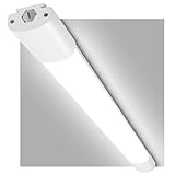 LEOEU Feuchtraumleuchte LED 120CM, 36W 4200LM Kellerlampe LED Feuchtraumlampe mit 4000K Neutralweiß, Deckenleuchte Flach Wannenleuchte Wasserfest IP65 Werkstattlampe für Büro Keller Garage Lager