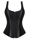KUOSE Damen Shapewear Korsett Vintage Gothic Vollbrust Corsage Top mit Träger