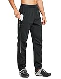 BALEAF Herren Fahrradhose Thermo Fleece Radhose Wasserdicht Winddicht Softshellhose Warm Wanderhose Lang Radlerhose für Winter Outdoor Radfahren MTB Schwarz XL