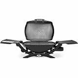 Weber Q2000 Gasgrill, Grillfläche 54 x 39 cm, tragbarer Grill, 1 Brenner, mit klappbaren Seitenablagen, emaillierter Gusseisenrost 2-teilig geteilt, schwarz (53010053)