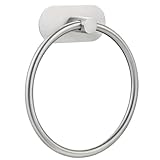 Selbstklebender Handtuchring für Badezimmer, Wandmontage Bad & Küche Handtuchhalter mit Starkem Klebstoff, Ohne Bohren Edelstahl Rostfrei Handtuchhalter, Modern Bad Organizer Gebürstetes Nickel