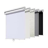 AOSKY Rollos Verdunkelnd ohne Kordel für Fenster & Türen mit Federsystem - UV-Schutz Rolladen Raumverdunkelung für Zuhause & Büro (100cm B x 180cm H, Weiß)