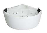 Whirlpool Badewanne Verona Profi 135x135 cm rund Made in Germany 21 Düsen LED Heizung Ozon Radio Touch Display Eckmontage links/rechts – ohne Armaturen