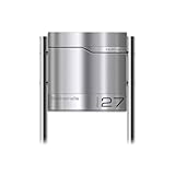 Metzler Briefkasten mit hochwertigem Stahlkorpus & gebürsteter Edelstahlfront - Inkl. Edelstahl Standfuß - personalisiert mit Edelstahl-Namensschild, Standbriefkasten mit Zeitungsfach | Siebert