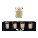 4 Votivkerzen im Glas - Brenndauer 10 Std. in 4 Farben wählbar (Sand)