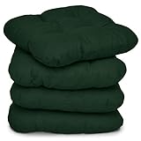 Beautissu 4er Set Sitzkissen 40x40 cm Lisa Dunkelgrün - weiche Indoor & Outdoor Kissen mit 8cm Schaumstoff Füllung, widerstandsfähige & robuste Sitzpolster für Außenbereich Made in EU