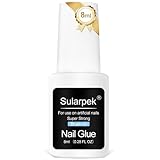Sularpek 8ml Nagelkleber, Nail Kleber für Tips, Nagelkleber für Kunstnägel, Sekundenkleber Nägel, Extra Stark und Schnelltrocknend Professionelle Salon-Qualität, Perfekt für Glitzer, Strasssteine