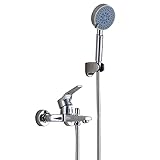 Duschkopf mit Handbrause, Duscharmaturen-Sets, Hochdruck-Duschkopf, verstellbar, auslaufsicher, mit Halterung/Schlauch, Chrom