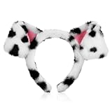 ibasenice Fluffy gepunktetes Hunde Ohrstirnband Weiches Tierhaarband mit Fleecestoff Bequemes Cosplay Accessoire für Erwachsene Vielseitig für Kostümpartys Karneval Motto Events Rutschfest