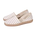 JOMIX Barfußschuhe Damen Bootsschuhe Bequeme Freizeitschuhe Leichte Atmungsaktiv Fitnessschuhe Halbschuhe (Beige, 39 EU, ES2031)