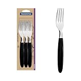 Tramontina Steakgabel Set Ipanema, 6-teiliges Set, 6 Gabeln, Tafelgabeln, Edelstahl, Griff schwarz