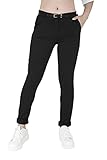 Jophy & Co. Chino-Damenhose mit Gürtel einfarbig (Cod. 3008), Schwarz , S