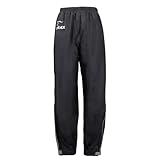 Zorax Motorrad-Regenhose, wasserdicht, für Erwachsene, Herren, Damen, mit reflektierenden Streifen, Tragetasche, Schwarz , M
