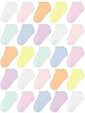 Cooraby 25 Paare sneakersocken kinder Kurze Socken Kinder Jungen Mädchen Knöchelsocken Sneakersocken kinder Kleinkind socken Schulkind Socken für 2-9 Jahre