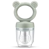 JEXFUN Fruchtsauger Baby aus BPA-freiem Silikon mit Kühlfunktion,Beikost & schmerzlindernde Babypflege bei Zahnungsschmerzen
