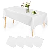 4 Stück weiße Einweg-Tischdecken 137 x 274 cm Rechteckig für Geburtstag, Party, Hochzeit, Grillen, Catering und Partys