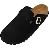 Palado Clogs Damen Kiel Premium Leder - Hausschuhe und bequeme Sandalen mit weichem Fussbett - Made in Spain Schwarz UK6 - EU39