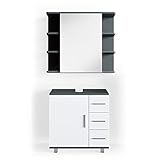 Vicco Badmöbel-Set Ilias, Anthrazit/Weiß, 2 Teile