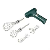 HomeVortex Wiederaufladbarer Handmixer mit USB, Doppelzweck-Küchenhandmixer, wiederaufladbar, zum Backen von Kuchen für Eier, Creme, Butter (ein Gang)