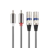 Asyduey 1,5 M Dual-Cinch-Stecker auf XLR-Stecker-Kabel 2 XLR auf 2 Stecker-Adapter Hifi-Stereo-Audio-VerläNgerungskabel für Miniphone-Lautsprecher