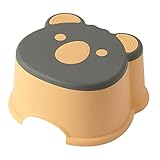 Amosfun 1Stk Cartoon kleine Bank Hocker rund Sattelhocker sitzen tragbar Möbel kinderstuhl Chair fußhocker Schuhwechselhocker für zu Hause Cartoon-Hocker für zu Hause Plastik Orange