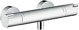 hansgrohe Ecostat - Duschthermostat Aufputz, Duscharmatur mit Sicherheitssperre (SafetyStop) bei 40° C, rundes Thermostat für die Dusche, Mischbatterie für 1 Verbraucher, Chrom, 13211000