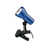 BRILONER - Schreibtischlampe mit Kabelschalter, schwenkbar, E14 Fassung, max. 40 Watt, Klemmlampe, Klemmleuchte, Nachttischlampe, Leselicht Kinder, Bürolampe, Leselampe Bett, 6,5x11,5x10,8 cm, Blau