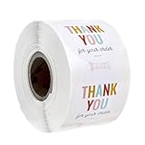 OATIPHO 500 Stück Rolle Runde Dankeschön Aufkleber 25cm Selbstklebende Verpackungs Siegel Dekorative Etiketten für Kuchen Süßigkeitentüten und Geschenke