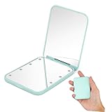 PLAFOPE Klappbarer Kosmetikspiegel Kosmetik Handspiegel Vergrößerungsspiegel Mit Lichtern Handspiegel Vergrößerungs Kompaktspiegel Mit Licht Mini Kosmetikspiegel Handtaschenspiegel