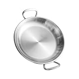 DOITOOL Edelstahl Servierteller mit Doppelgriff Runde Snack Vorspeisenplatte für Meeresfrüchte Familienfreundliches Serviertablett für Zuhause Restaurant und Partys