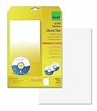 SIGEL LA525 CD-/DVD-Etiketten selbstklebend, bedruckbar, weiß, blickdicht, 50 Etiketten = 25 Blatt, mit Zentrierhilfe, ClassicSize 41 mm Innenloch