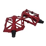 LXLAEOANG Fahrrad Pedale Fahrradpedale Anti-Rutsch-Faser Verbreiterte Aluminiumlegierung Faser Ultraleichte Dichtung DU Lager Fahrradpedale(Red)