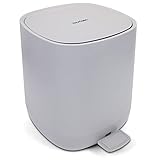 YourCasa Mülleimer Bad [5L] - Elegantes Design - Badezimmer Mülleimer Klein Kosmetikeimer Bad Mülleimer mit Deckel und Softclose - Abfalleimer Bad, Toilette - herausnehmbaren Inneneimer (Grau)