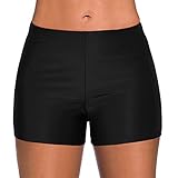 Damen Badeshorts Bauchkontrolle Schwimmshorts Schnell Trocknend Boardshorts Schwimmunterteil UPF50+ Damen Badeshorts Kurze Badehose Schwimmshorts Wassersport Boardshorts Schwimmhose UV Schutz