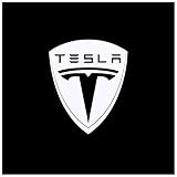 1 Paar Autotür Projektor Lichter, für Tesla MODEL Y Autotür Beleuchtung Willkommen Ghost Schatten Auto Dekoration LED Autotüren Eingang Lichter Emblem Lampe,B