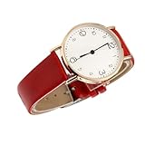 LIFKOME Damen Gürtel Quarzuhr Modeuhren für Damen Digitaluhr Damen ansehen Mädchenuhren minimalistische Uhr damenarmbanduhr Ladies Watch Damenmodeuhr Damenuhr Quarzuhr für Damen rot