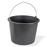 10x Stabilo Baueimer schwarz 12 Liter | Mörteleimer | Zementeimer | Putzeimer | Kunststoffeimer | Eimer | 10 Stück