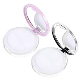 LIFKOME 2 Stück Portable Lose Powder Makeup Case mit Spiegel und Puderquaste Reise Kompakter Langlebiger Kunststoffbehälter für Losen Puder Nachfüllbar Leicht und Praktisch für Unterwegs