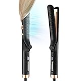 CkeyiN Glätteisen, Lockenstab, 2 in 1, 360 ° Airflow Styler, professioneller Haarglätter aus Keramikplatten, Turmalin, 5 Temperatureinstellungen, schnelles Aufheizen 30 Sekunden, Lockenstab