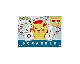 Mattel Games Scrabble Pokémon, Familien-Buchstabenspiel mit Zwei Spielmöglichkeiten, enthält 50 Herausforderungskarten mit Pokémon-Figuren, für 2 bis 4 Spieler, HXT27
