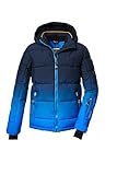 killtec Jungen Skijacke/Ski-Steppjacke mit Kapuze und Schneefang KSW 382 BYS QLTD JCKT, neon blue, 164, 42453-000