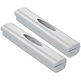 WENKO Folienschneider Perfect-Cutter, 2er Set, praktischer Abroller für Frischhaltefolie und Alufolie, Folienspender aus Kunststoff, 38 x 5,2 x 6,7 cm, Lichtgrau
