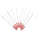 ANDRESLAD 10st Große Runde Lotterie Mit Griff Vorspeisenspieße Camping-grill-werkzeuge Schaschlik-sticks Bbq Hähnchenspieß Fleischspieß Zubehör Für Tragbare Grills Rostfreier Stahl Rot