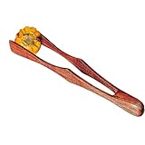 Salatzange aus Holz – Holzzange, Nudelsalat-Bambuszange, langer Griff, rutschfeste Holz-Salatzange, rutschfeste Antihaft-Kochzange und Salatzange zum Grillen, Salatwerfen